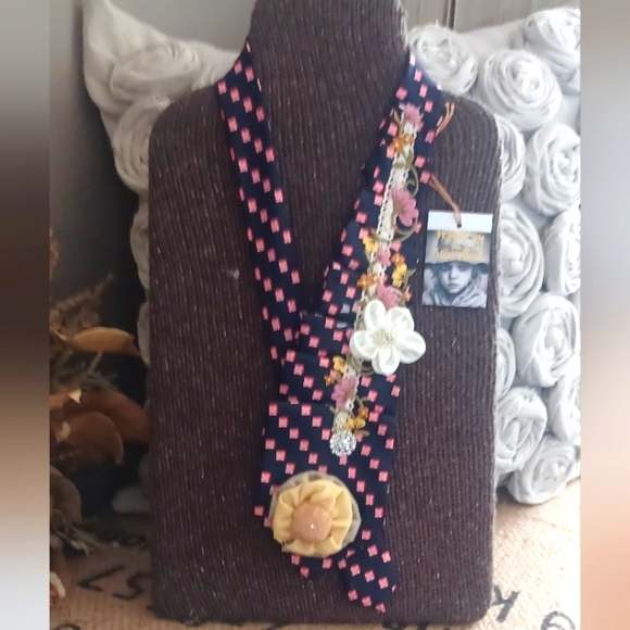 Upcycled Tie Necklace: - Picture 1 of 7